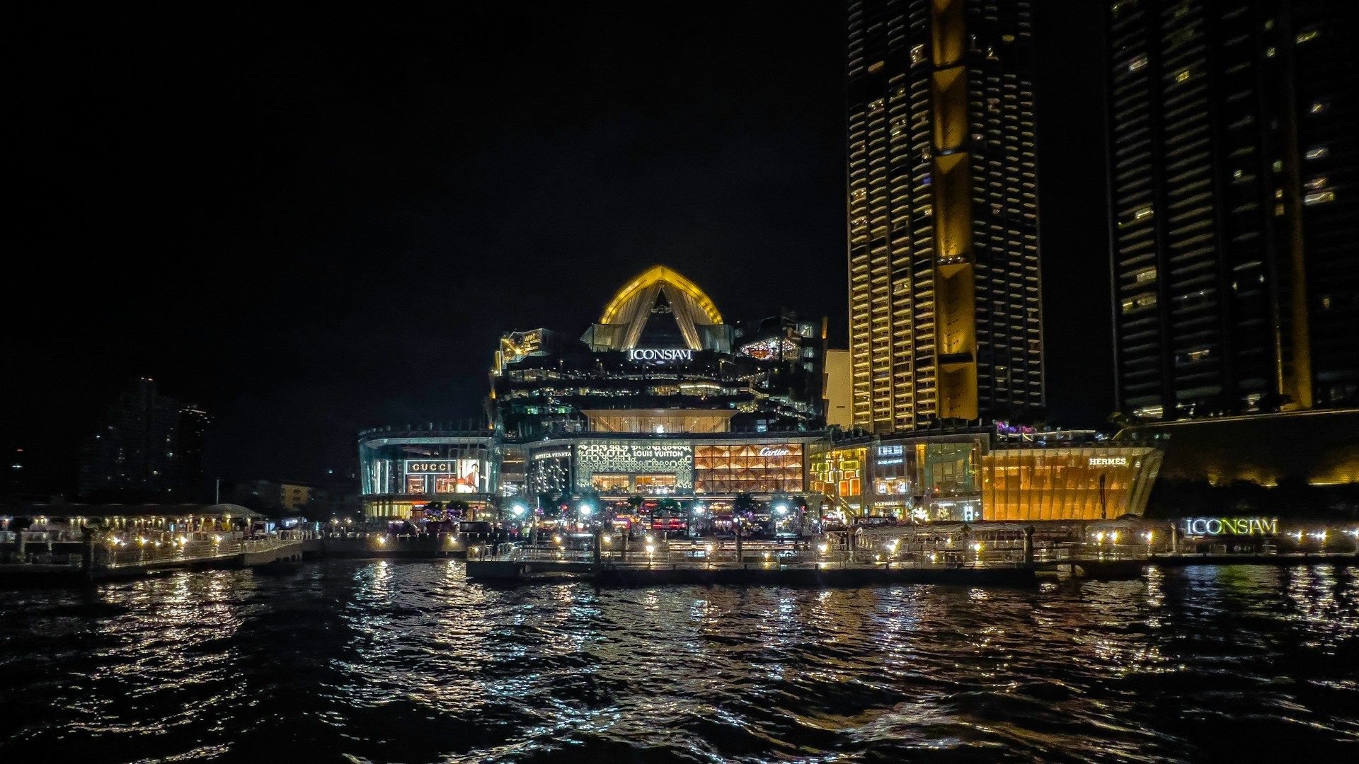 ICONSIAM pier at night