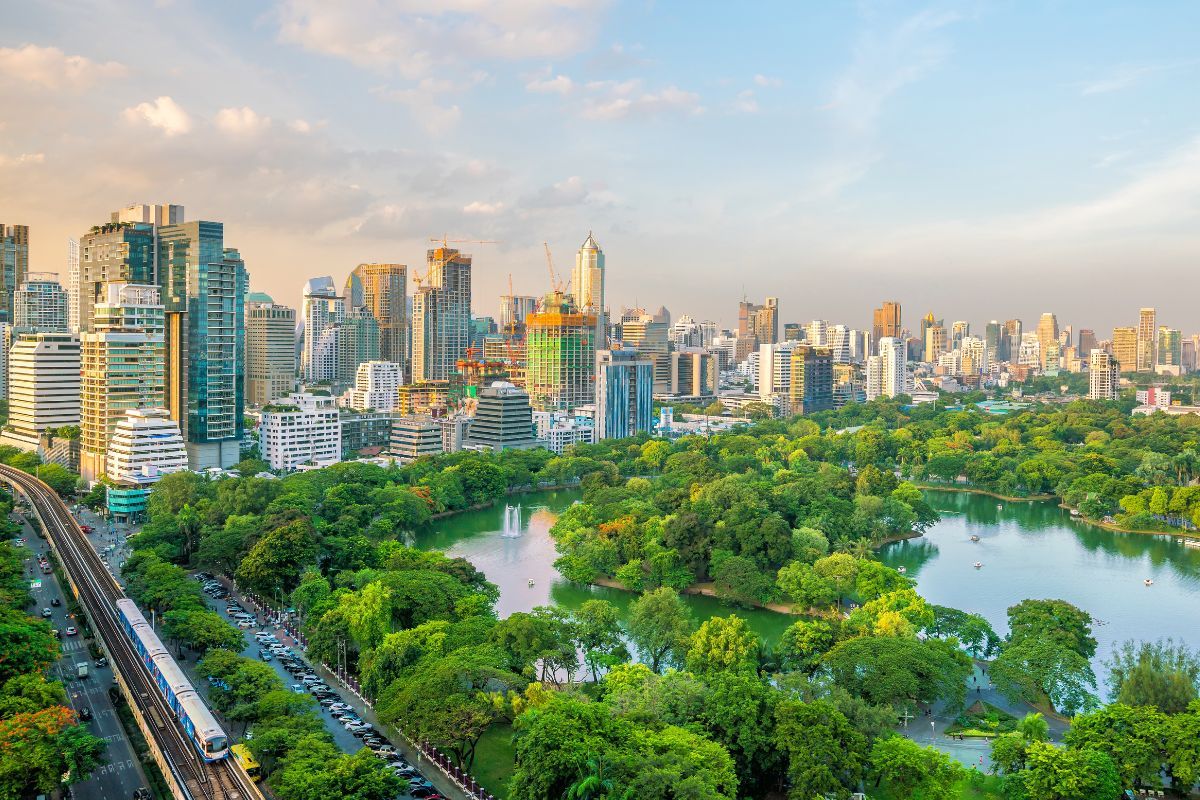 Lumpini park bird eye view